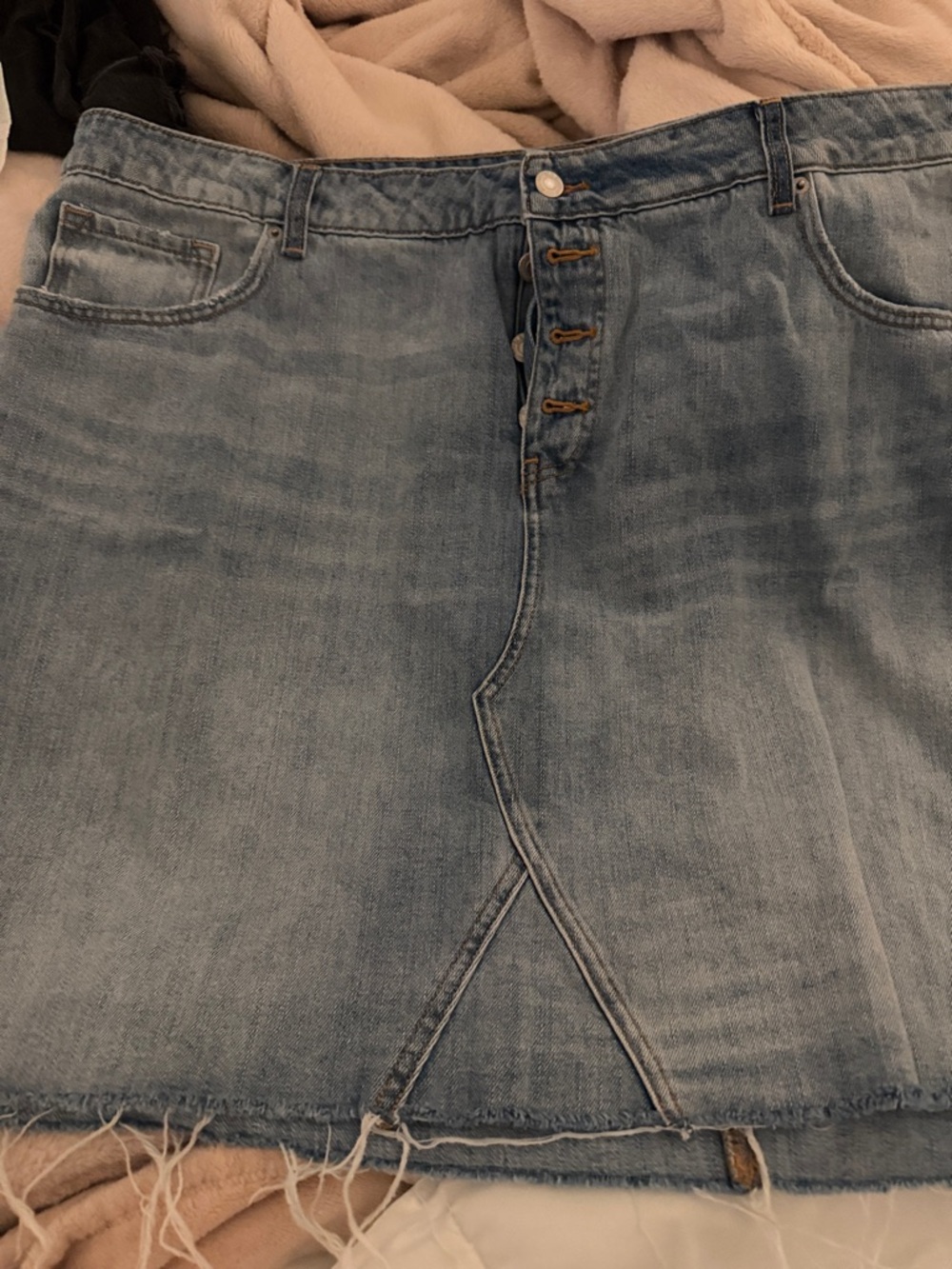 Old Navy Light Blue Denim Button-Front Mini Skirt